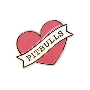 I LOVE PITBULLS PIN Pink Silver