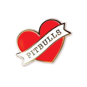 I LOVE PITBULLS PIN Red Gold