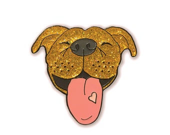 GOLD PITBULL pin