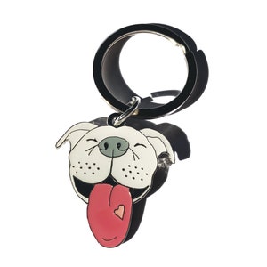 WHITE PITBULL KEYCHAIN