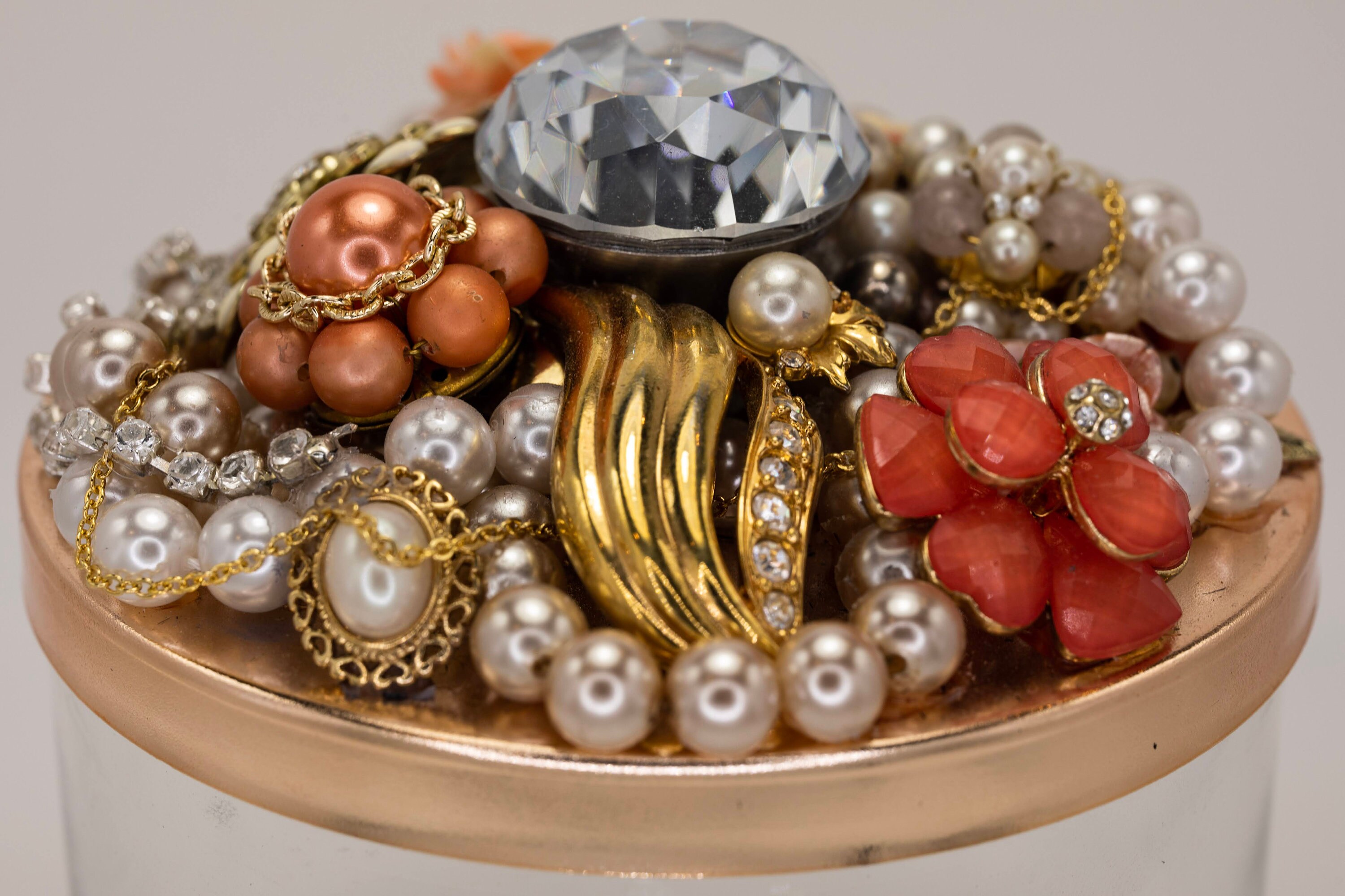 Vintage Jewelry Jeweled Jar Lids Etsy