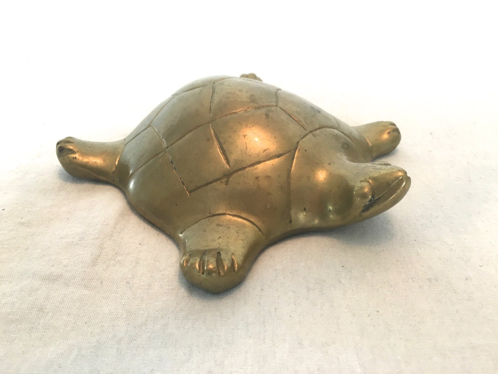 Vintage Brass Turtle Paperweight Brass Turtle Figurine Brass Etsy UK