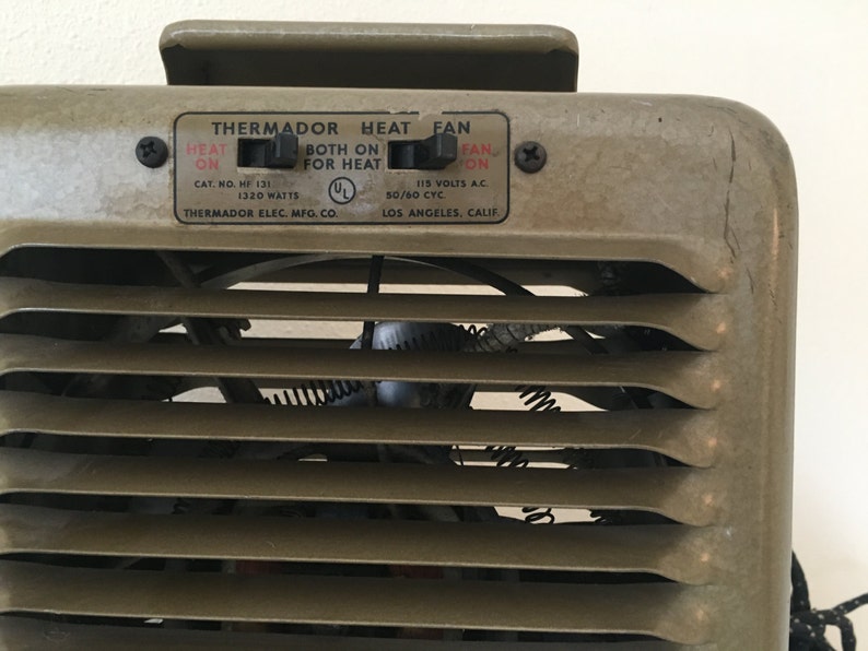 Vintage THERMADOR Electric Fan / Heater Etsy