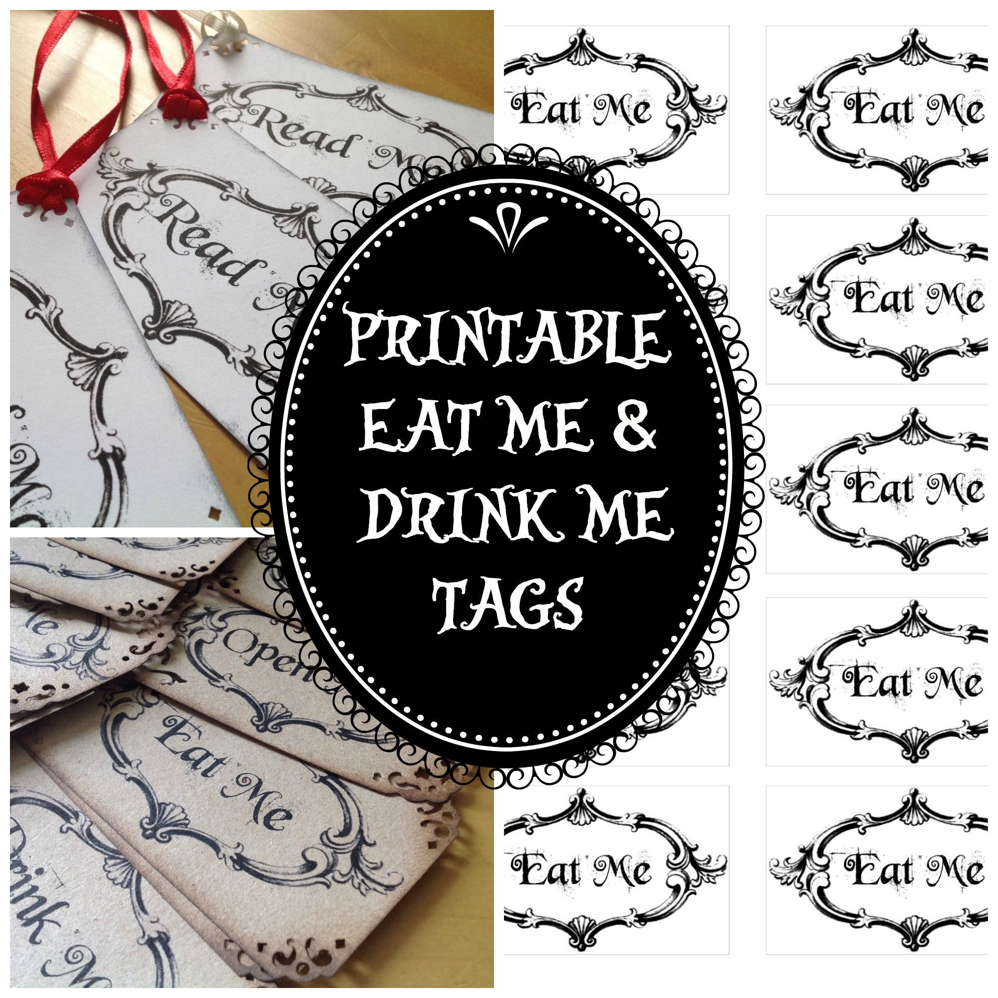 PRINTABLE Eat Me &amp; Drink Me Tags Digital Files Download - Etsy