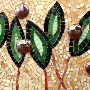 Mosaic Leaves Wall Art: Hand-Cut Glass Autumn Decor