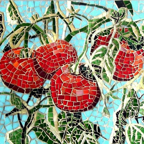 Tomates en mosaïque - décoration chaleureuse - art de la tomate