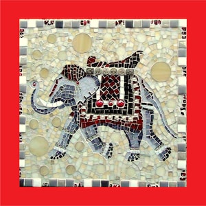 Handmade Mosaic Elephant Art