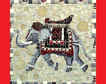 Éléphant en mosaïque - éléphant - art de l'éléphant