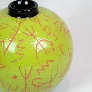 Round vase by Lene Regius in Green color from the 1990 image 3