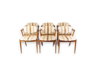 Set Of Six Dining Chairs Model 42 Made In Teak By Kai Kristiansen For Schou Andersen From 1960s