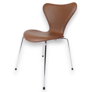 Series Seven Chair Model 3107 In Walnut Elegance Leather By Arne Jacobsen For Fritz Hansen