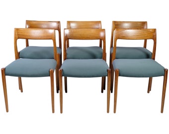 Set of six dining chairs, Model 77, Niels O. Møller, Rosewood, J.L Møllers Møbelfabrik, 1960