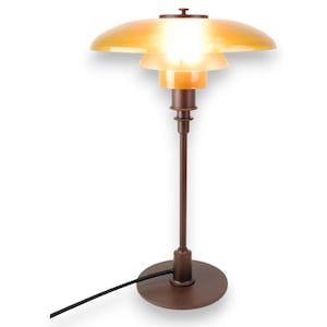 PH 3 2 Table Lamp With Amber Shades By Poul Henningsen for Louis Poulsen