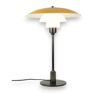 PH Table Lamp With Yellow Metal Top Shade By Poul Henningsen For Louis Poulsen