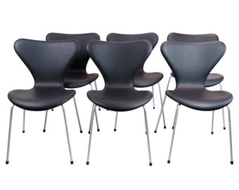 Set of six Seven chairs, model 3107, Arne Jacobsen, Fritz Hansen, 1967