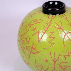 Round vase by Lene Regius in Green color from the 1990 image 2