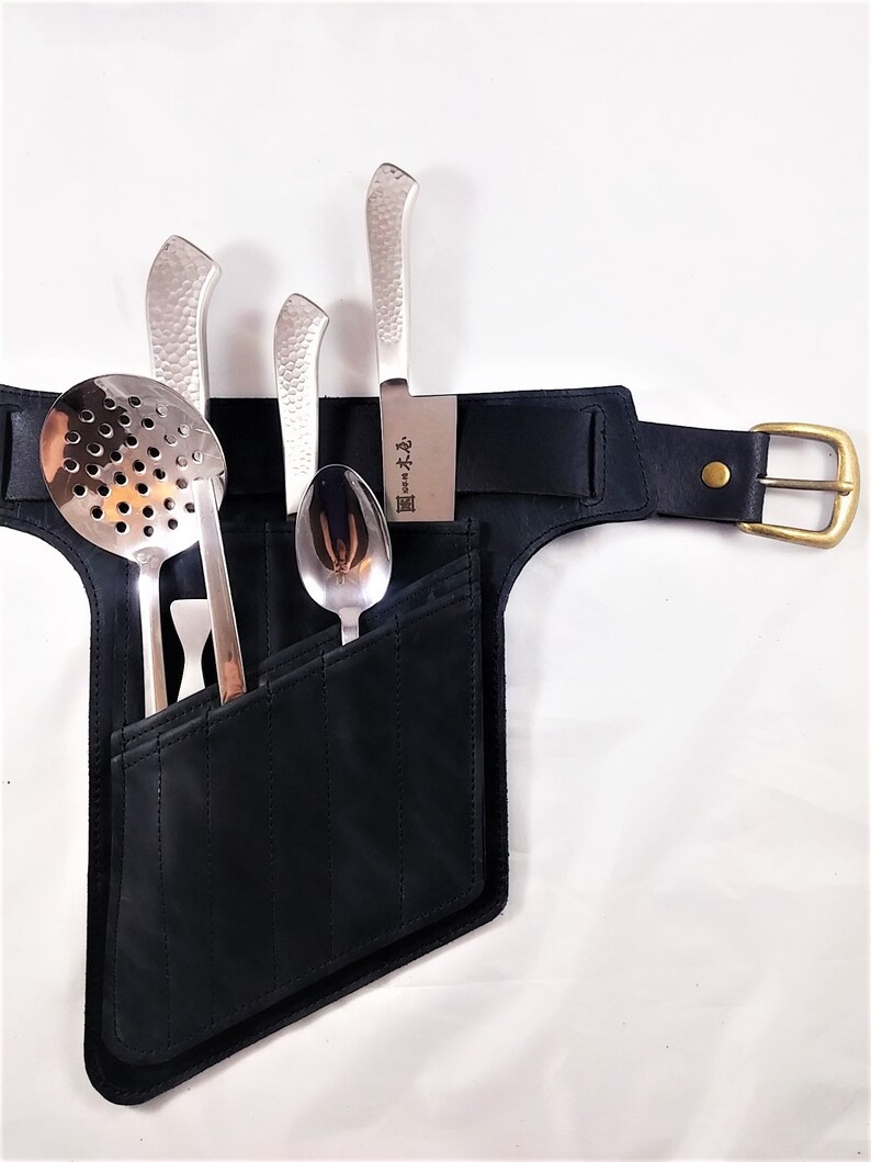 Black Chef Knives Belt ZoonderBelt Chefs knives Roll Etsy
