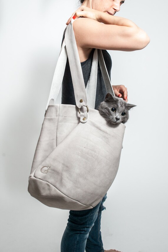 off white leather tote