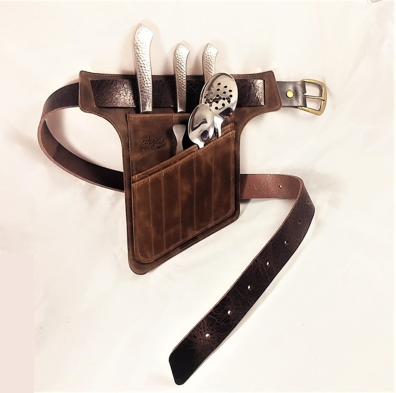 Brown Chef Knives Belt Gift Trends Chefs Knives Roll Etsy