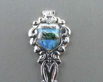 Rock of Gibraltar on Porcelain Travel shield Collectible Souvenir Spoon