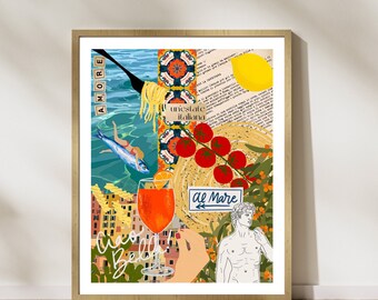 Italian Summer Art Print, La Dolce Vita Art, Italy Art, Italian Summer Vibes