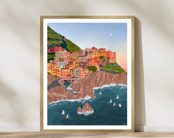 Cinque Terre, Italy Art Print, Home Decor, La Dolce Vita Art