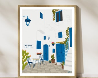 La Mia Puglia Art Print, Ostuni Puglia Art, Puglia Italy Art Print, Puglia Wall Decor
