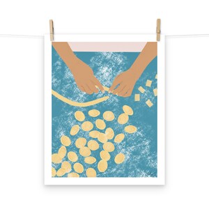Pasta Fatto a Mano Art Print, Pugliese Orecchiette, Handmade Pasta, Kitchen Print, Italian Food, Pasta Art