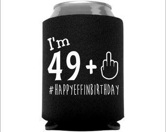 Custom Koozies 50th Birthday Beer Koozies I'm 49 - Main Image