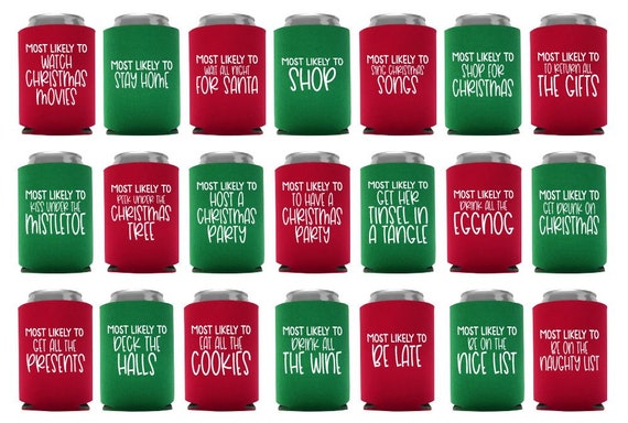 Most Likely To Christmas Can Coolers