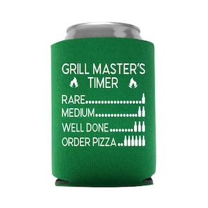 Grill Master's Timer Can Cooler, BBQ Timer, Father's Day, Dad Gift,  Grandpa Gift, Brother Gift, Uncle Gift, Stocking Stuffer
