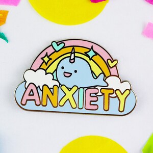 Hard times enamel lapel pin badge brooch mental health anxiety depression gift