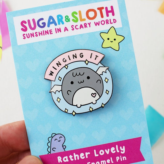 Cute Enamel Pin, Kawaii Enamel Pin, Cute Pin, Winging It Pin, Cute Gift for  Her, for Friend, for Sister, for Girlfriend, Cute Funny Pin 