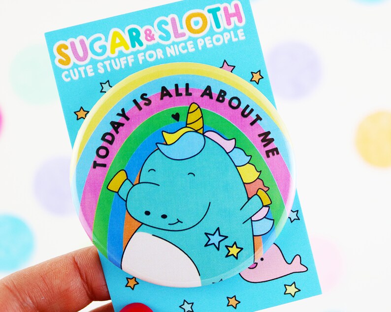 Funny Birthday Badge Birthday Girl Badge Unicorn Party Etsy