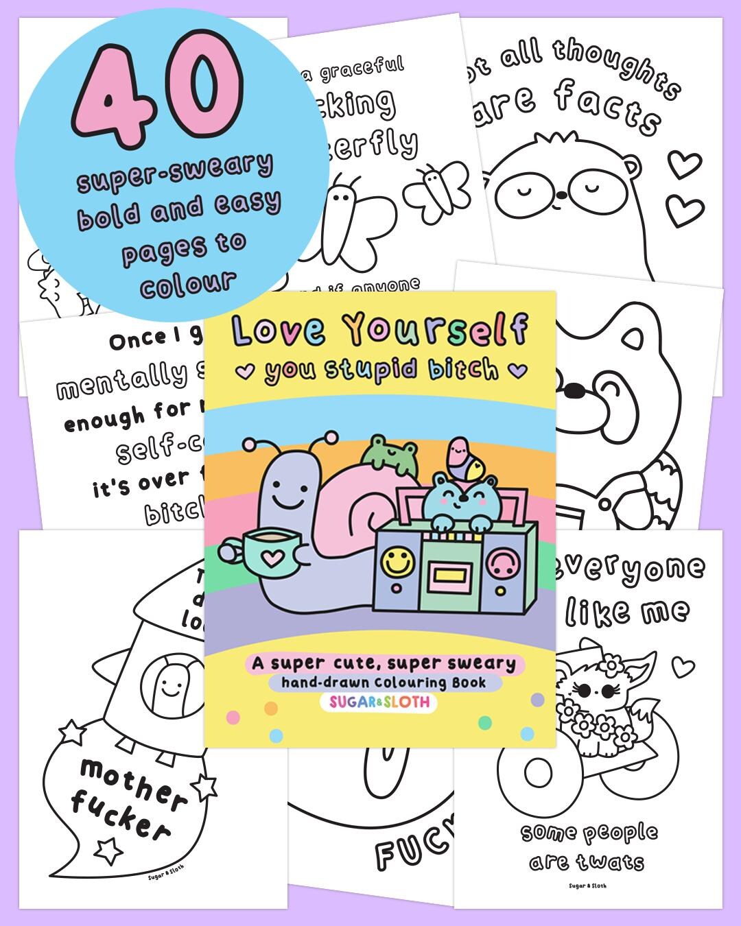 Digital Downloadable PDF: Sweary Adult Colouring Book, Bold and Easy ...