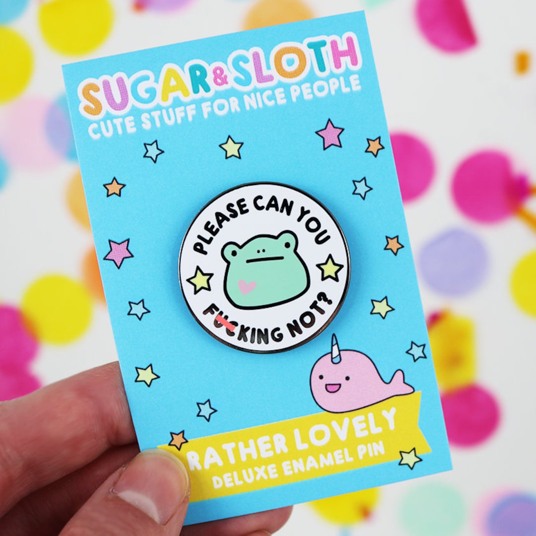 Funny Swearing Frog Hard Enamel Pin, Enamel Pins Feminist Enamel Pin