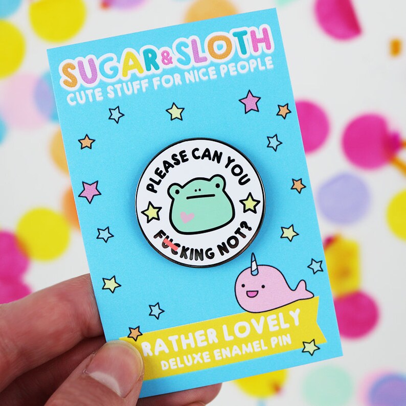 Funny swearing Frog hard enamel pin enamel pins feminist | Etsy