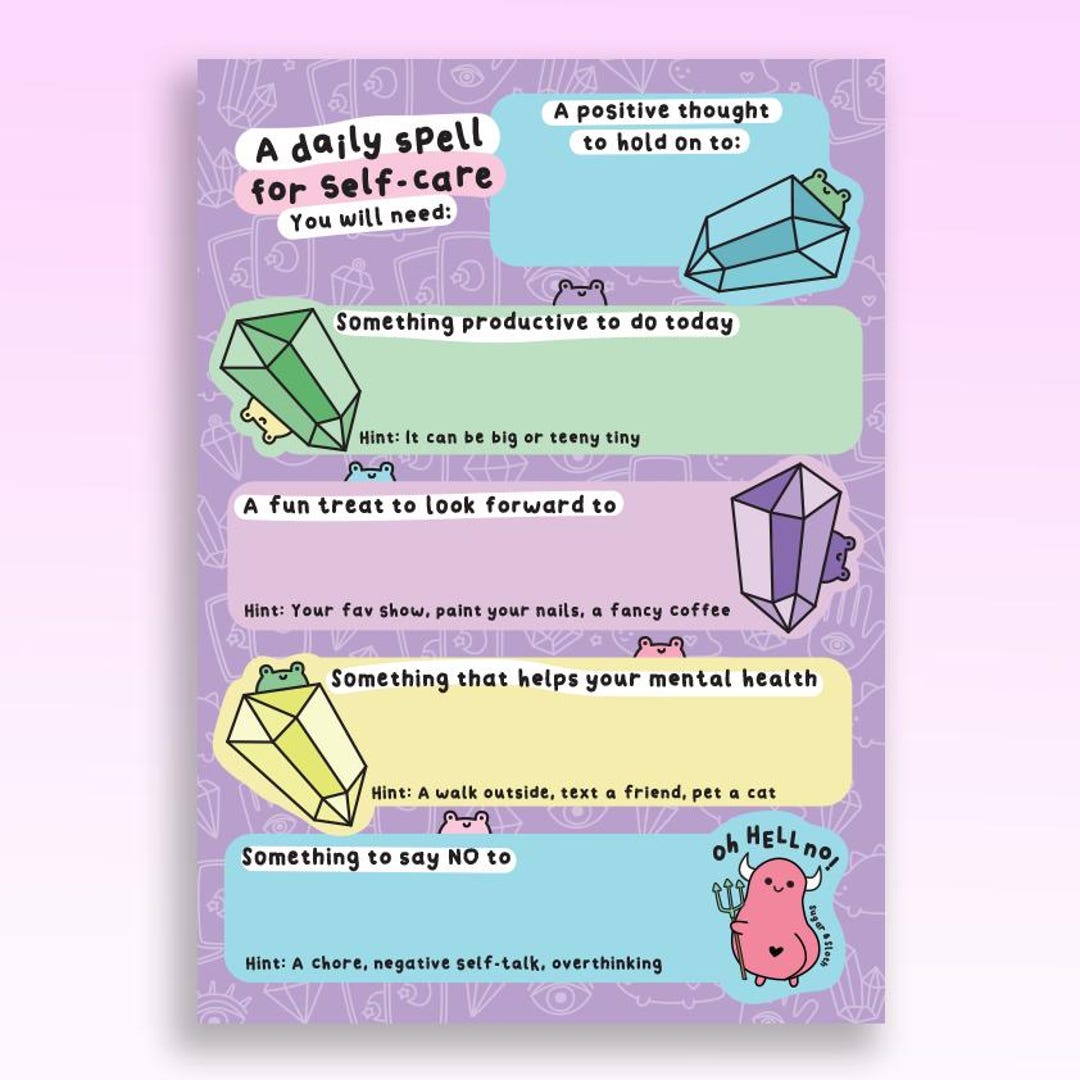 A Daily Spell for Self Care A6 Notepad, Self Care Notepad, Halloween ...