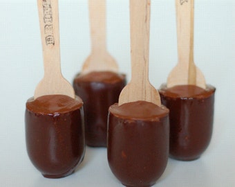 4 Hot Chocolate Spoons / Chocolate Stirers / Vegan Chocolate Spoon