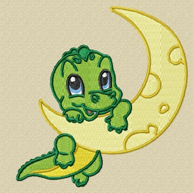 Baby Crocodile Embroidery Design Zip File Download