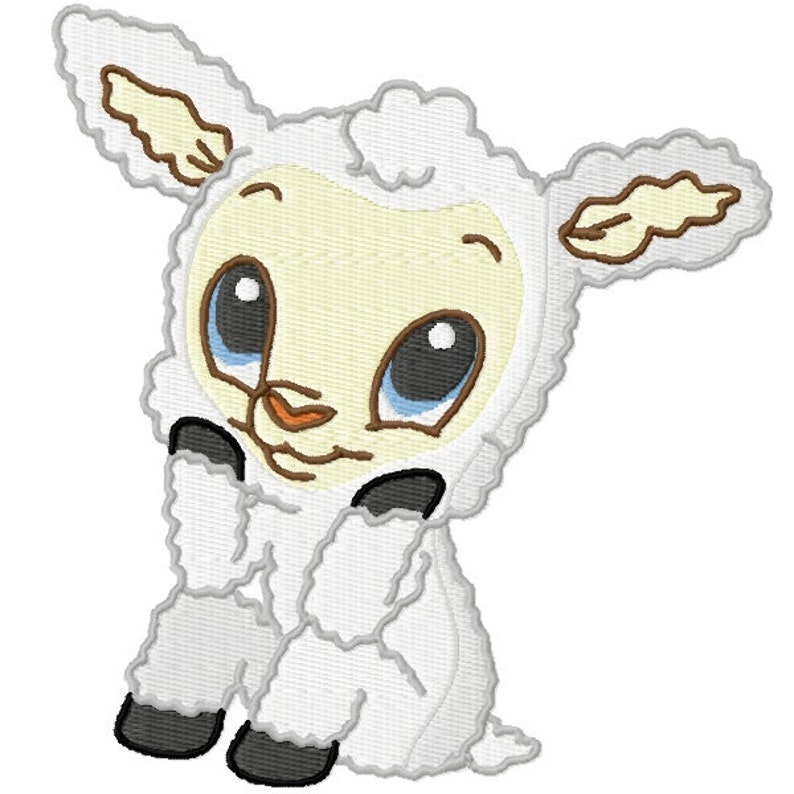 Baby lamb embroidery design zip file download  etsy