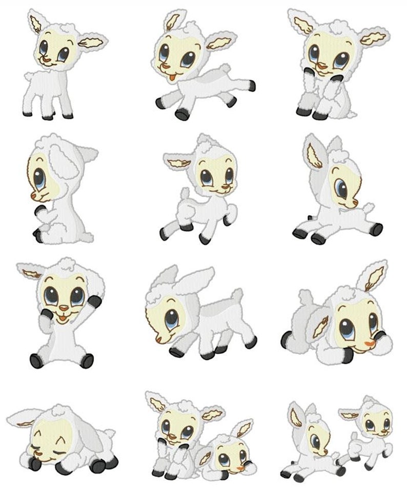Baby lamb embroidery design zip file download  etsy Baby lamb embroidery design zip file download  etsy