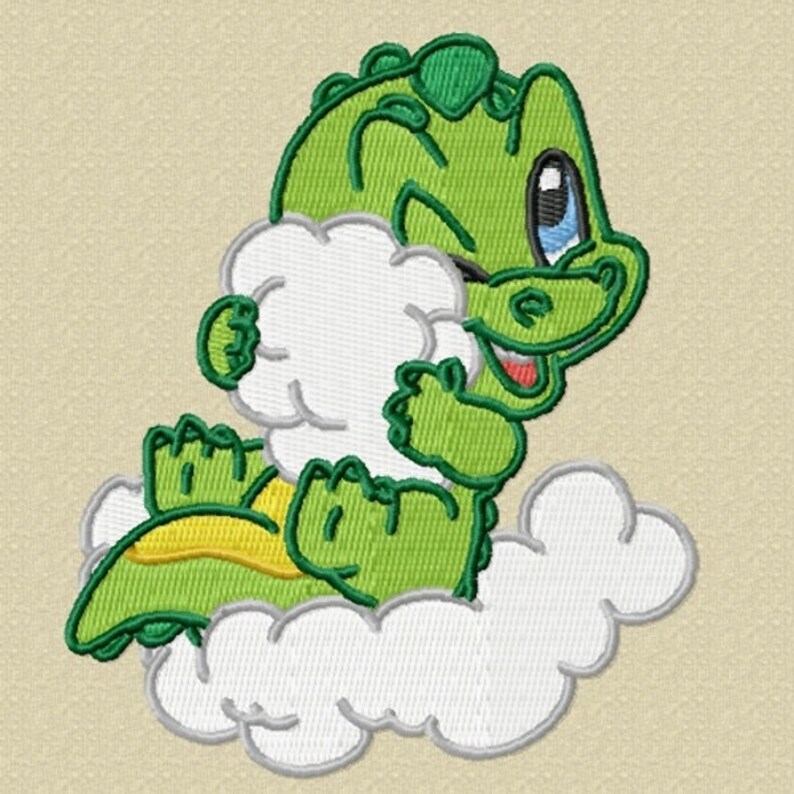 Baby Crocodile Embroidery Design Zip File Download