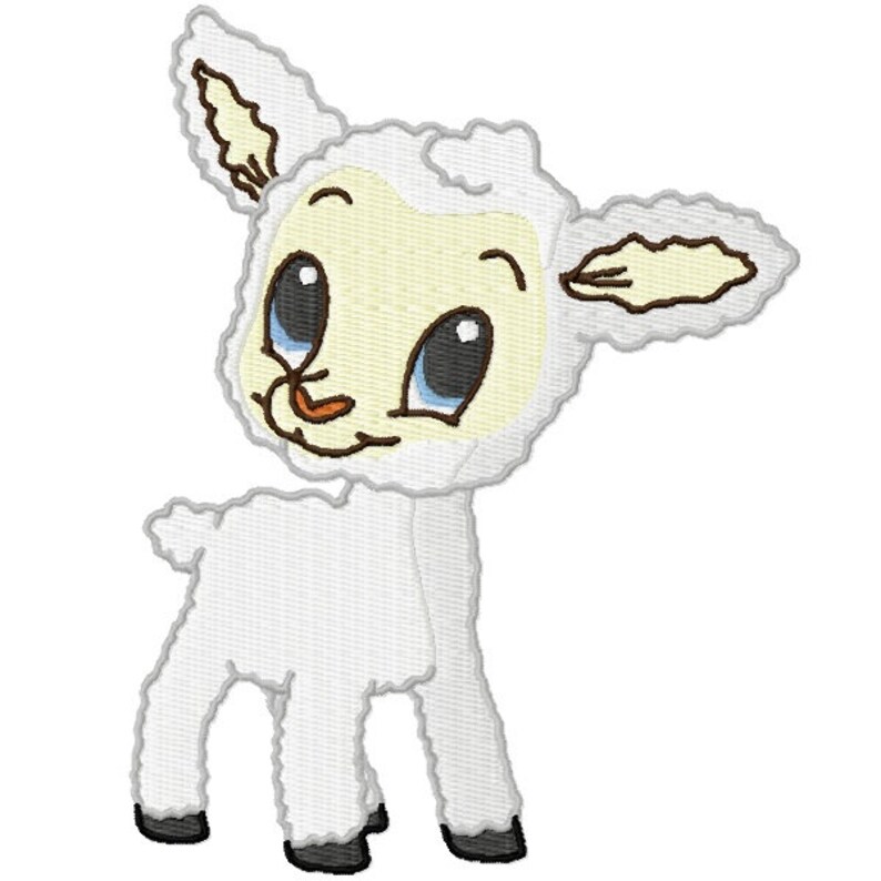 Baby Lamb Embroidery Design Zip File Download Etsy