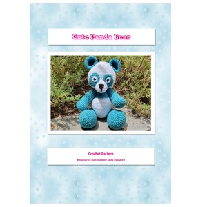 8 ply Crochet Pattern for a 31cm Panda Soft Toy