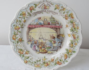 Brambly Hedge Crabapple Cottage Decorative Plate, Jill Barklem Wall Plate 1984