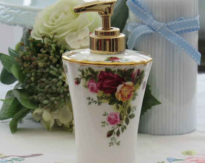 Royal Albert Old Country Roses Soap Dispenser Vintage Etsy UK
