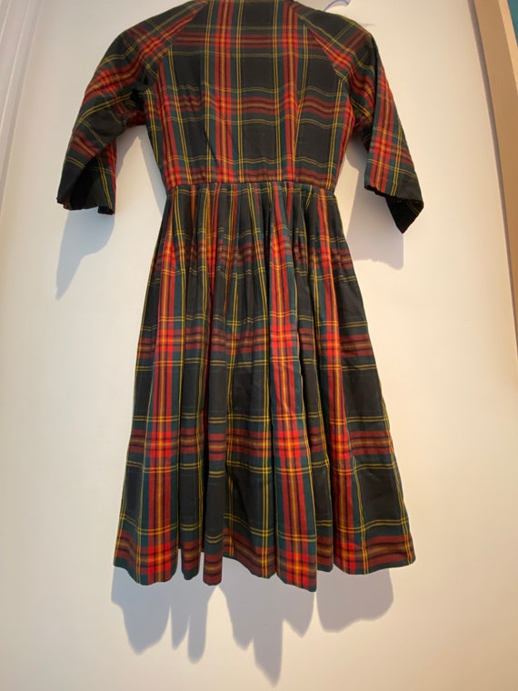 Vintage High Waisted Plaid Dress - image 5