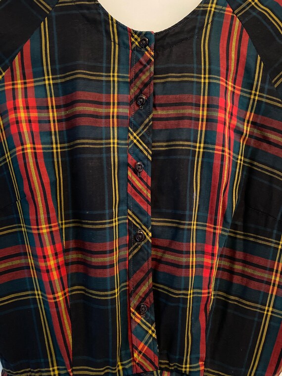 Vintage High Waisted Plaid Dress - image 4