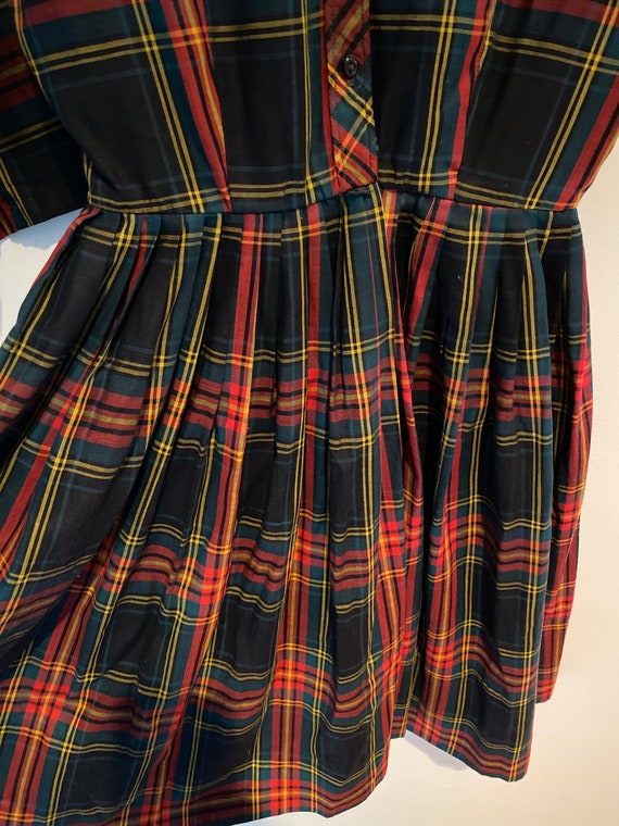 Vintage High Waisted Plaid Dress - image 1